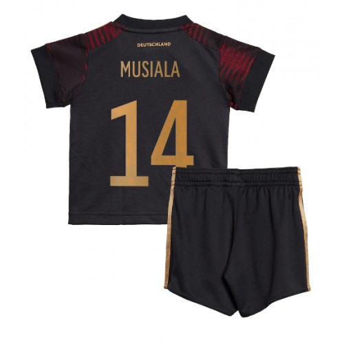 Maillot de foot Allemagne Jamal Musiala #14 Extérieur enfant Monde 2022 Manches Courte (+ pantalon court)